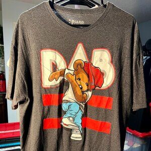 VINTAGE EUC Hard Ten Bear doing a DAB Black Graphic Print Tee T-Shirt SZ XL